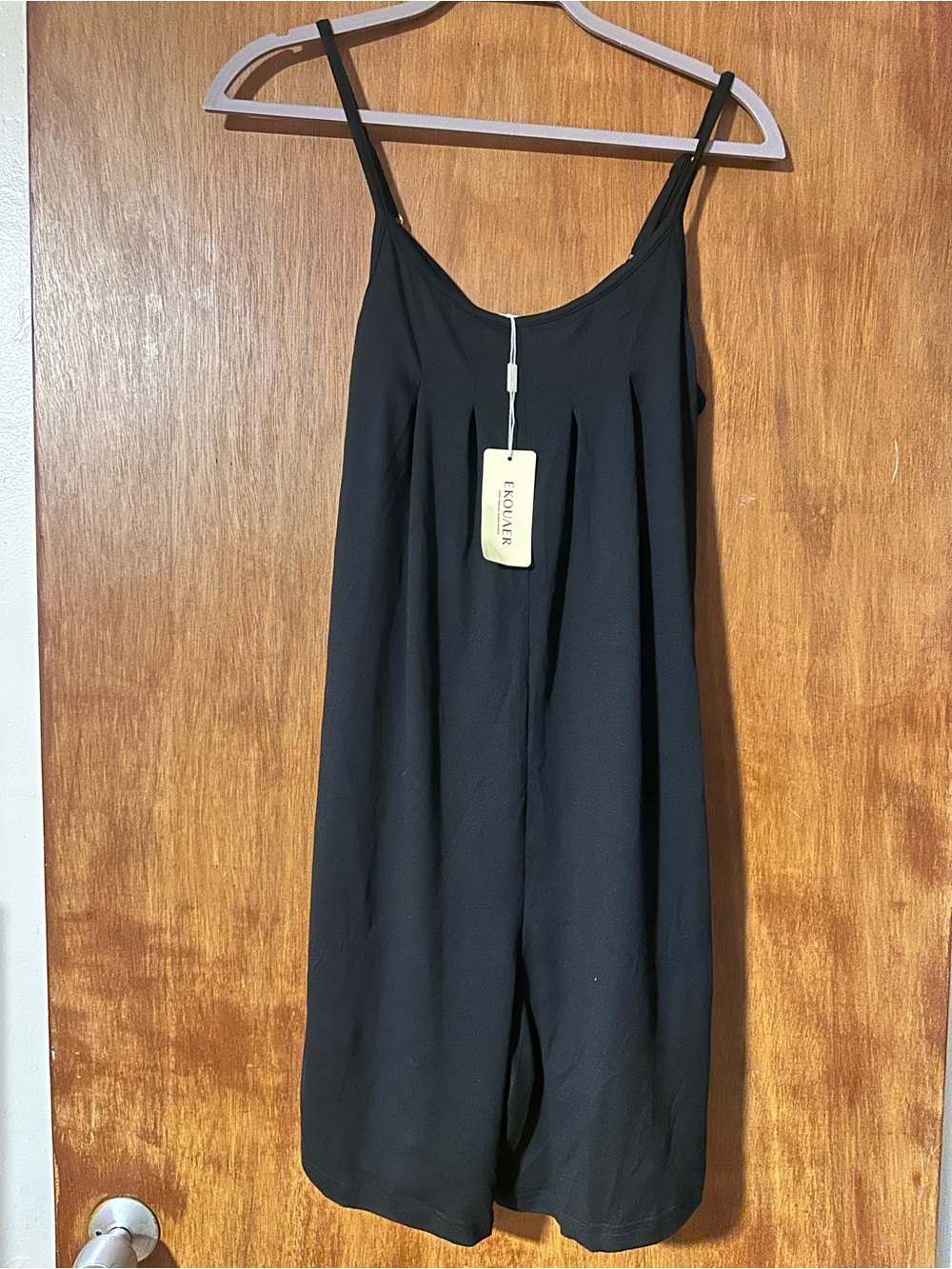 Eloquii Black Wide-Leg Spaghetti-Strap Romper
